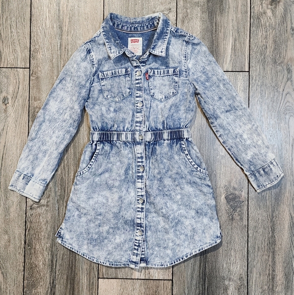 Levi's Little Girl's Acid Wash Jean Dress Size XS (3-4yrs) - Picture 1 of 9
